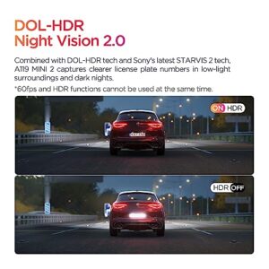 【Bundle: VIOFO A119 Mini 2 + HK4 Hardwire Cable】 VIOFO Mini Dash Cam Front A119 Mini 2, STARVIS 2 Sensor, 2K 60fps/HDR 30fps Voice Control Car Dash Camera with 5GHz Wi-Fi GPS, 24H Parking Mode