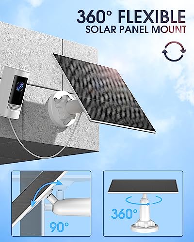 EBL Solar Panel Compatible for Ring Camera, 5V 5W Portable Camera Solar Charger Compatible for Spotlight Cam Battery and Stick Up Cam Battery 2nd & 3rd Gen