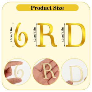 Teaaha 37PCS Acrylic Letters Cake Topper, Gold Acrylic Cake Alphabet Numbers Topper with A-Z and 0-9 DIY Cupcake Decoration Pick Personalized Letters Anniversary Wedding Baby Shower Party Supplies