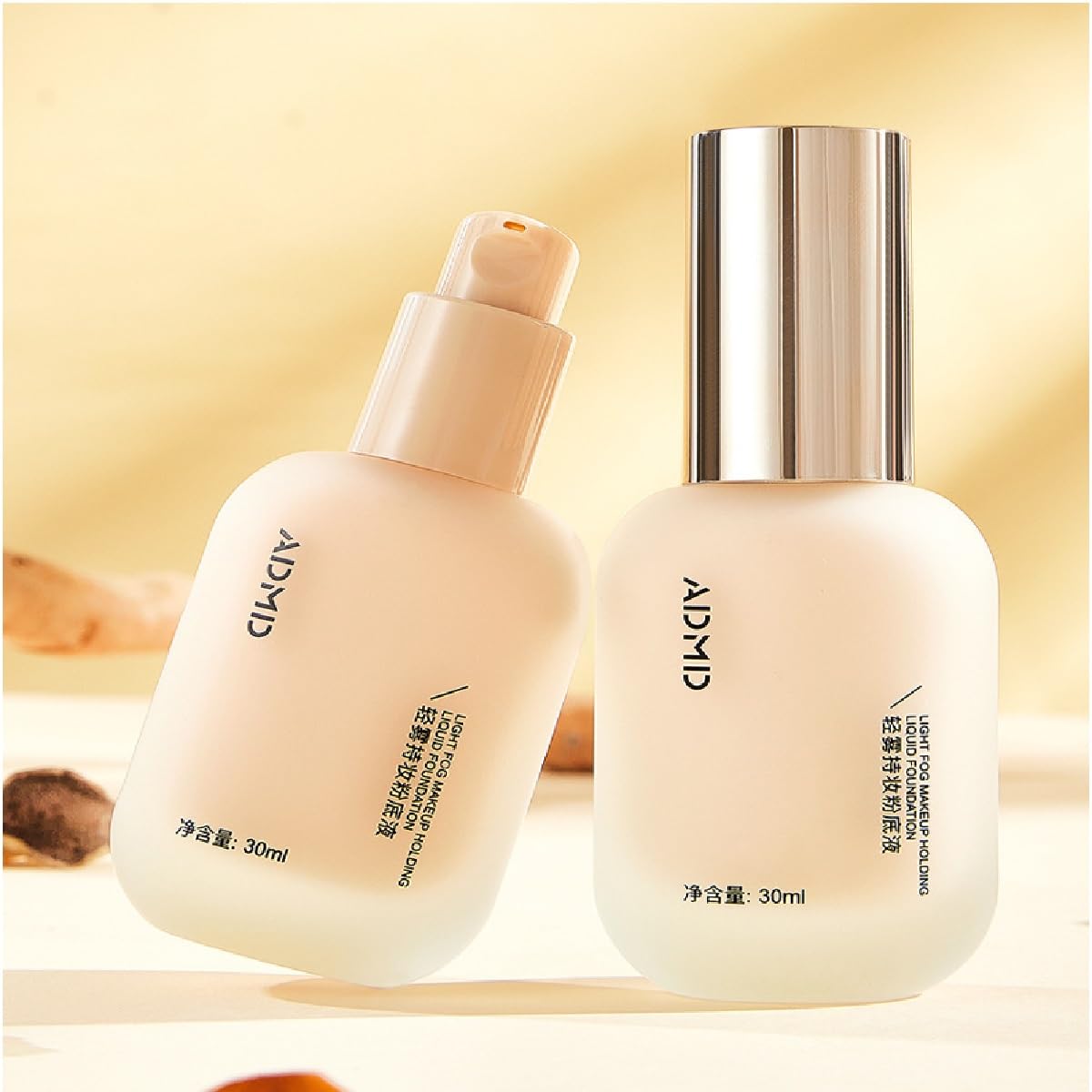 2Pcs ADMD Foundation, Hydrating Waterproof And Light Long Lasting Foundation,Flawless Soft Matte Liquid Foundation.(02 NATURAL COLOR)