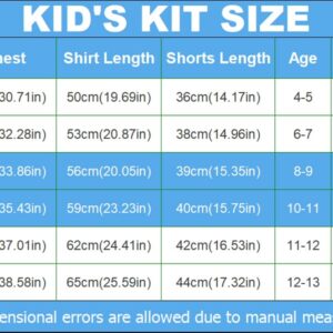 Piseer Soccer Jersey for Kids Boys & Girls No.7 Youth Football Sport Clothing T-Shirt Shorts Set