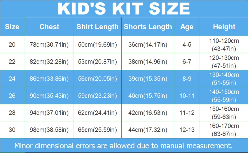 Piseer Soccer Jersey for Kids Boys & Girls No.7 Youth Football Sport Clothing T-Shirt Shorts Set