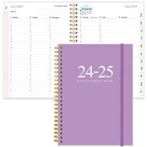 2024-2025 appointment book & planner - a5 2024-25 daily hourly planner from july 2024 - june 2025, weekly appointment book with 30-minute interval, medium 6.4" x 8.5", purple