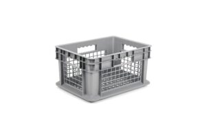 hudson exchange 12 x 16 x 8 (1 pack) mesh straight wall handled storage container tote, gray
