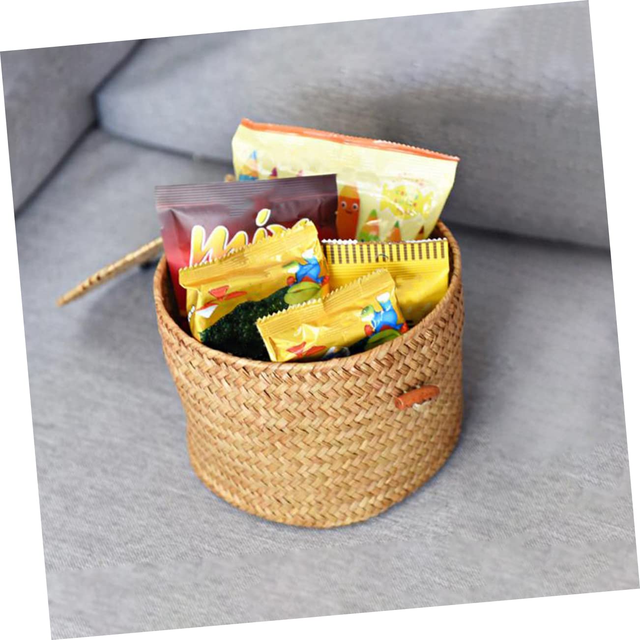 Alipis 3pcs Round Wicker Basket Storage Box with Lid, Multi-Functional, Woven Baskets for Shelf Decor, Practical for Home