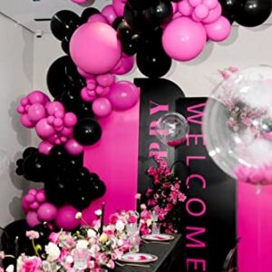 FOTIOMRG Hot Pink Balloons 12 inch, 70 Pack Hot Pink Latex Party Balloons Helium Quality for Birthday Baby Bridal Shower Bachelorette Party Decorations (with Hot Pink Ribbon)