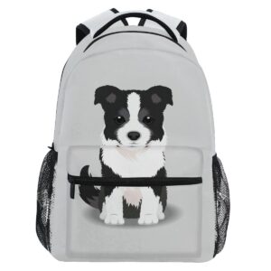 pfrewn 17 inch kids dog grey backpacks for girls boys border collie puppy travel school backpack for students school teens
