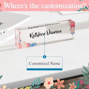 Custom Name Plate for Desk-Personalized Office Gifts, Promotion Gift for Colleagues, Daughters, Employees, Wife, Bosses and Teachers (Double Sided)