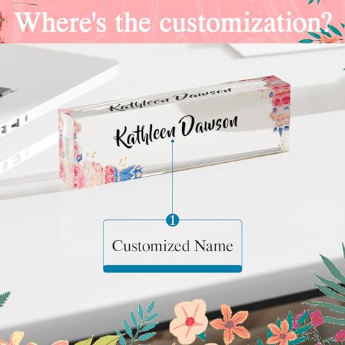 Custom Name Plate for Desk-Personalized Office Gifts, Promotion Gift for Colleagues, Daughters, Employees, Wife, Bosses and Teachers (Double Sided)