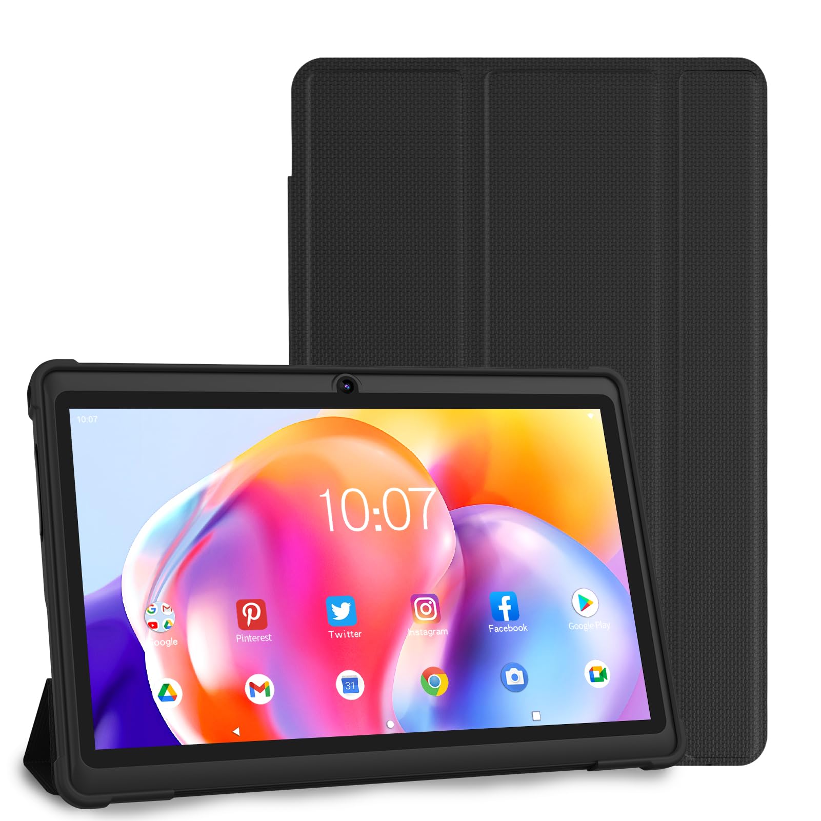 NEWISION Tablet 7 inch,Android Tablets 32GB Storage(512GB Expand),Computer Tablet for Kids,Tablet PC with Quad Core Processor,Dual Camera,WiFi,Type C,Tablet with Case(Black)