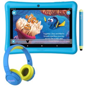 contixo kids tablet, k102 tablet for kids and kb-5 kids headphones bundle,10-inch hd, ages 3-7, toddler tablet with camera, parental control, android 10, 32gb, wifi, learning tablet for kids