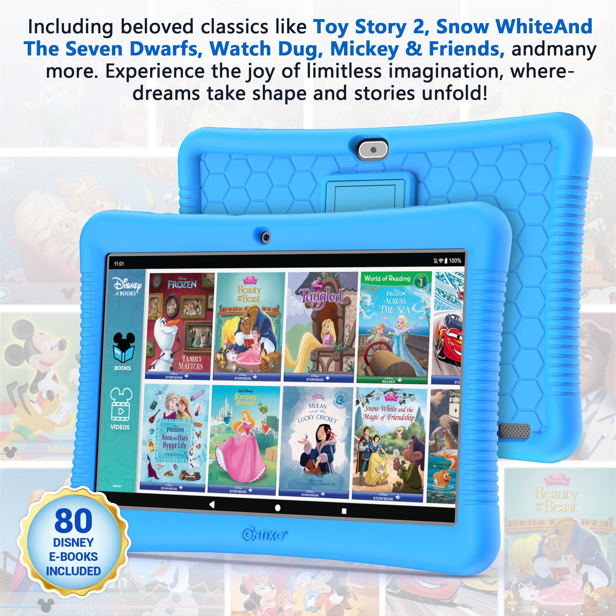 Contixo Kids Tablet, K102 Tablet for Kids and KB-5 Kids Headphones Bundle,10-inch HD, Ages 3-7, Toddler Tablet with Camera, Parental Control, Android 10, 32GB, WiFi, Learning Tablet for Kids