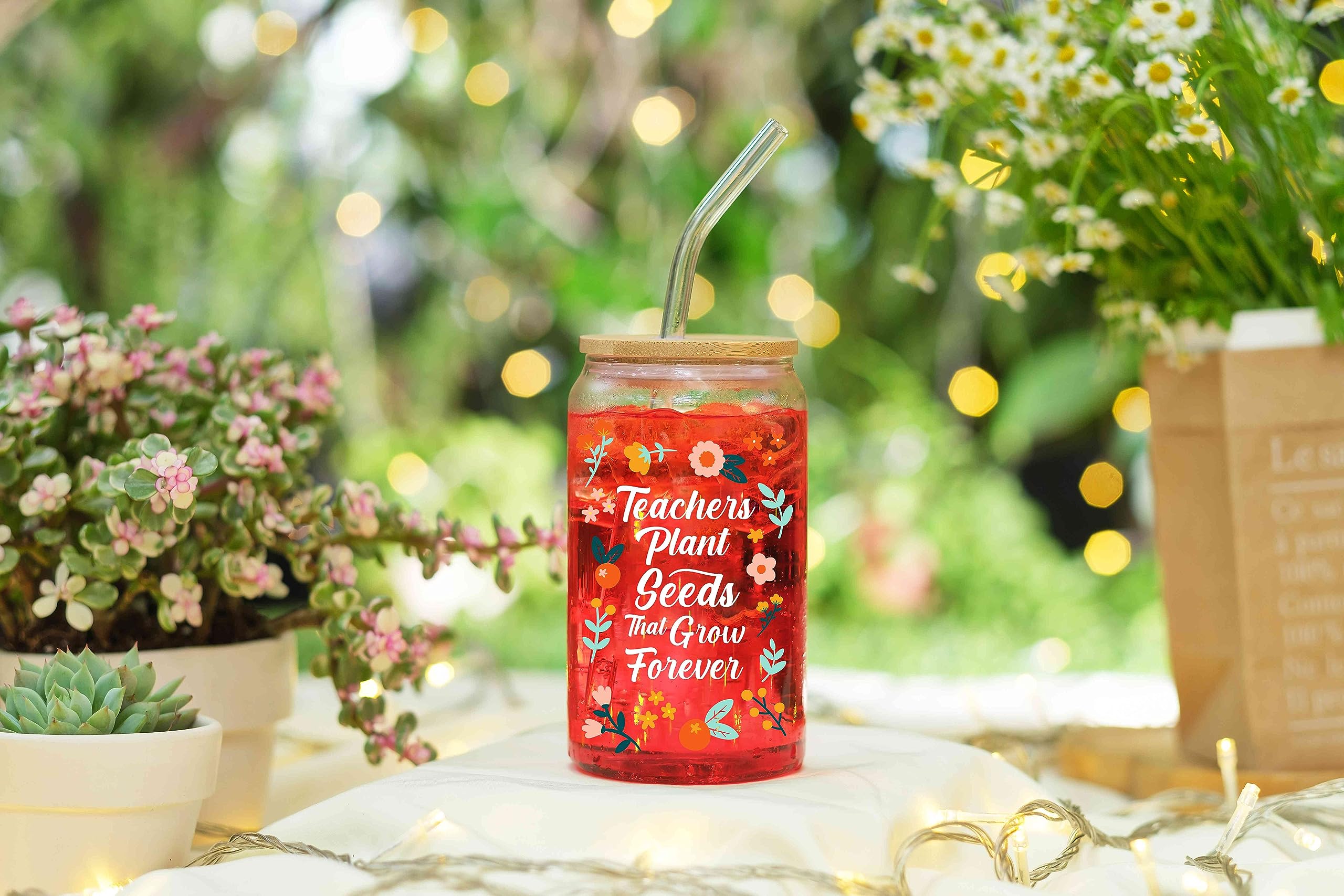 NewEleven Gifts For Teacher - Teacher Gifts For Women - Teacher Appreciation Gifts, Thank You Teacher Gifts, Teacher Retirement Gifts - End Of Year Teacher Gifts From Student - 16 Oz Coffee Glass