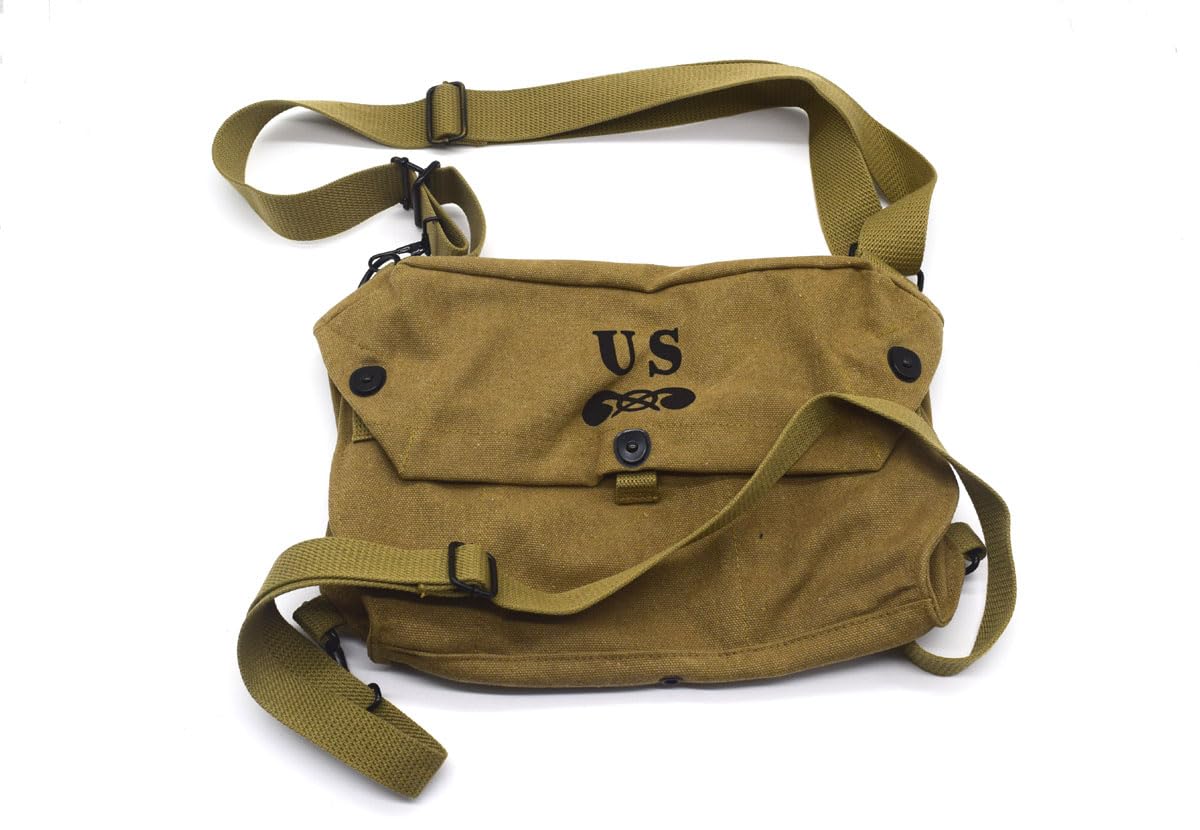 Replica WW2 U.S. ARMY LIGHTWEIGHT SERVICE GAS MASK BAG khaki Color