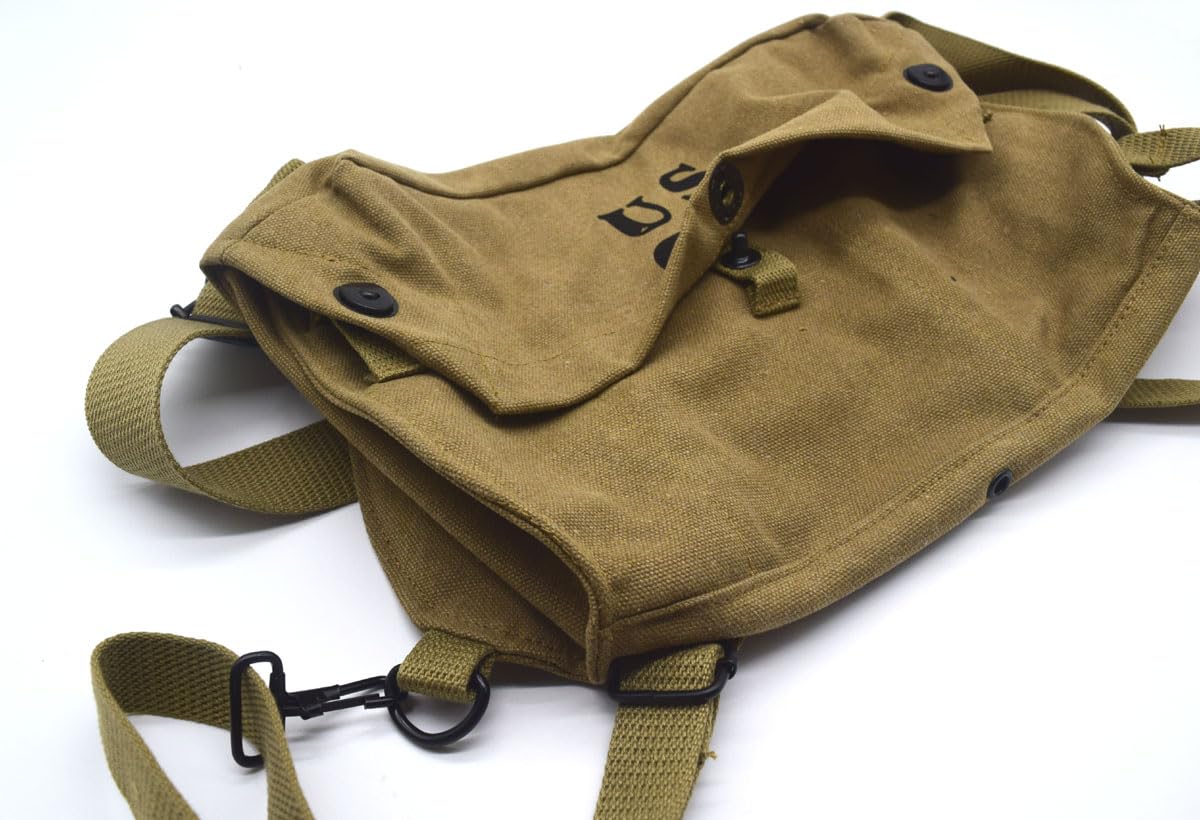 Replica WW2 U.S. ARMY LIGHTWEIGHT SERVICE GAS MASK BAG khaki Color