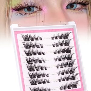 Cluster Lashes Fox Eye Lash Individual DIY Lash Extension 64 Clusters Natural Manga Eye Lash Clusters Wispy Mixed Lengths Eyelash Pack by Mavphnee