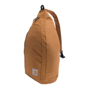 Carhartt Mono Sling Backpack, Unisex Crossbody Bag for Travel and Hiking, Carhartt Brown & unisex adult Nylon Duck Key Keeper, Durable Keychain With Self-locking Clip Wallet, Nylon Duck, One Size US