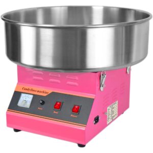 1000w electric cotton candy machine,commercial cotton candy machine with stainless steel bowl and sugar scoop,cotton-candy machine,for birthdays, school function, or social events, pink