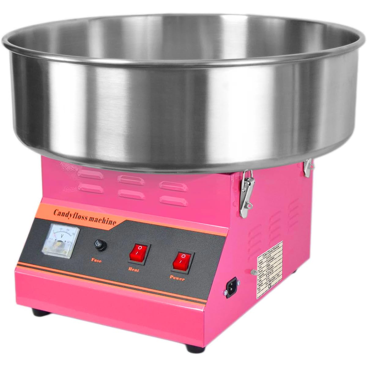 1000W Electric Cotton Candy Machine,Commercial cotton candy machine with Stainless Steel Bowl and Sugar Scoop,Cotton-candy Machine,for Birthdays, School function, or Social Events, Pink