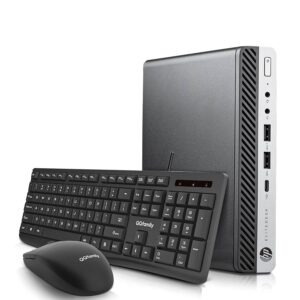 hp elitedesk 800 g4 mini business desktop - 8th gen i5-8600t, 8gb ddr4 ram, nvme 256gb ssd, wifi, wired keyboard & mouse,windows 10 pro (renewed)