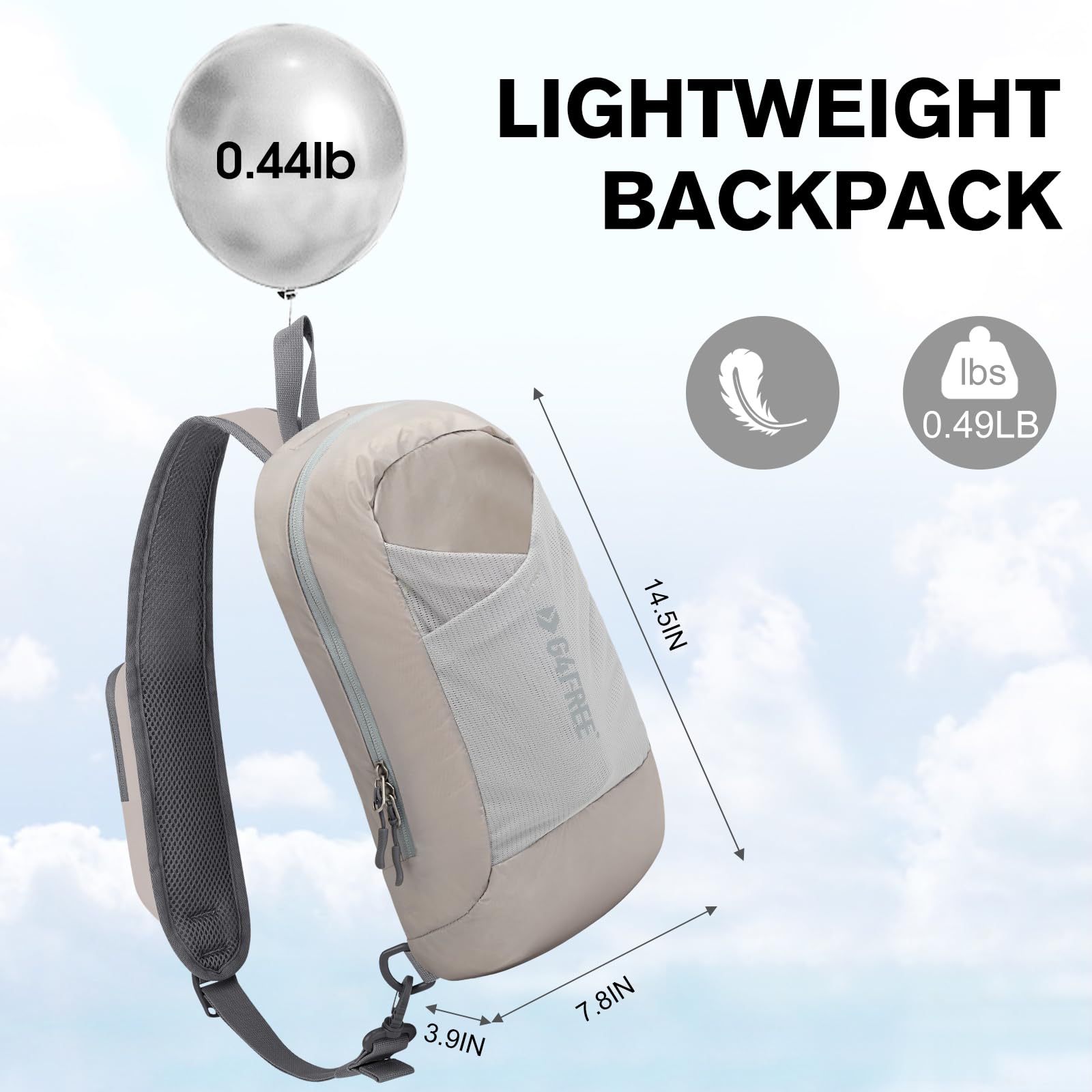 G4Free Sling Bag RFID Blocking Lightweight Crossbody Backpack Chest Shoulder Bag for Travel Sports Running