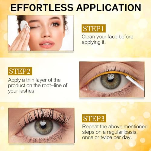 Lash Serum, Eyelash Serum Eyebrow Growth Serum, Premium Lash Serum for Eyelash Growth and Thickness, Lash Enhancing Boost Serum for Longer, Fuller and Thicker Natural Eyelashes Extensions (3ml)