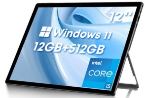 2024 chuwi ubook x windows tablet 12'', intel core i5-10210y, 512gb ssd 12gb ram, 1tb ssd expand, windows 11 touchscreen tablets, fhd 2160x1440, 5g wifi, bluetooth, camera, 5000mah, hdmi