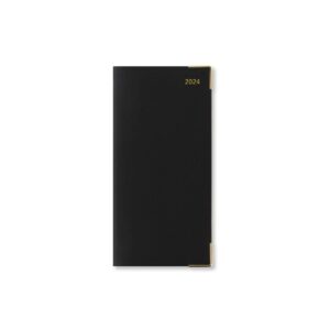 letts roma slim week to view with appointments, notes & planners 2024 leather diary - black