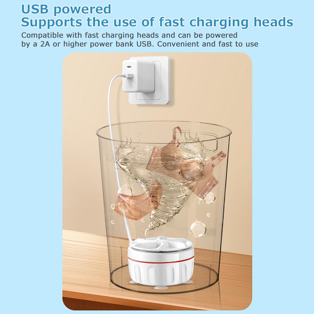 UEncounter Portable Washer USB Powered Cleaning Washing Machine Mini Turbo Washer for Socks Underwear and Baby Clothes