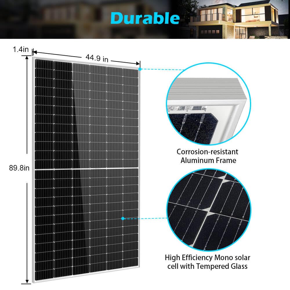 SUNGOLDPOWER 8PCS 550W Solar Panels Monocrystalline, Grade A Solar Cell,Waterproof IP68,High Efficiency Solar Panel for Charging Station,Household,Marine,RV,On/Off Grid Solar System (Total 4400W)