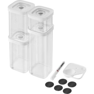zwilling fresh & save cube storage organizer 6-piece, s, pantry organizers and storage, plastic, bpa-free airtight dry food storage container, for storing herbs, toppings, small nuts and more