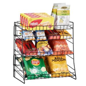 glolaurge candy display rack, snack display stand, wire chip organizer for countertop, stores, office