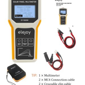 Upgrade 1600W Solar Panel Tester MPPT Photovoltaic Panel Multimeter Upgraded EY-1600W with Ultra Clear LCD Display, Smart MPPT Tools for Testing Solar PV Panel Data and Troubleshooting (EY-1600W)…