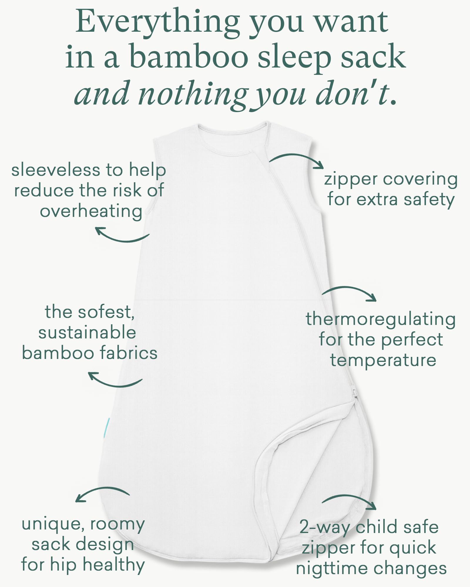 PurComfy Supersoft Sleep Sack 0.5 TOG, Premium Bamboo Viscose Baby Sleeping Bag, Lightweight Sleepsack 6-15 Months