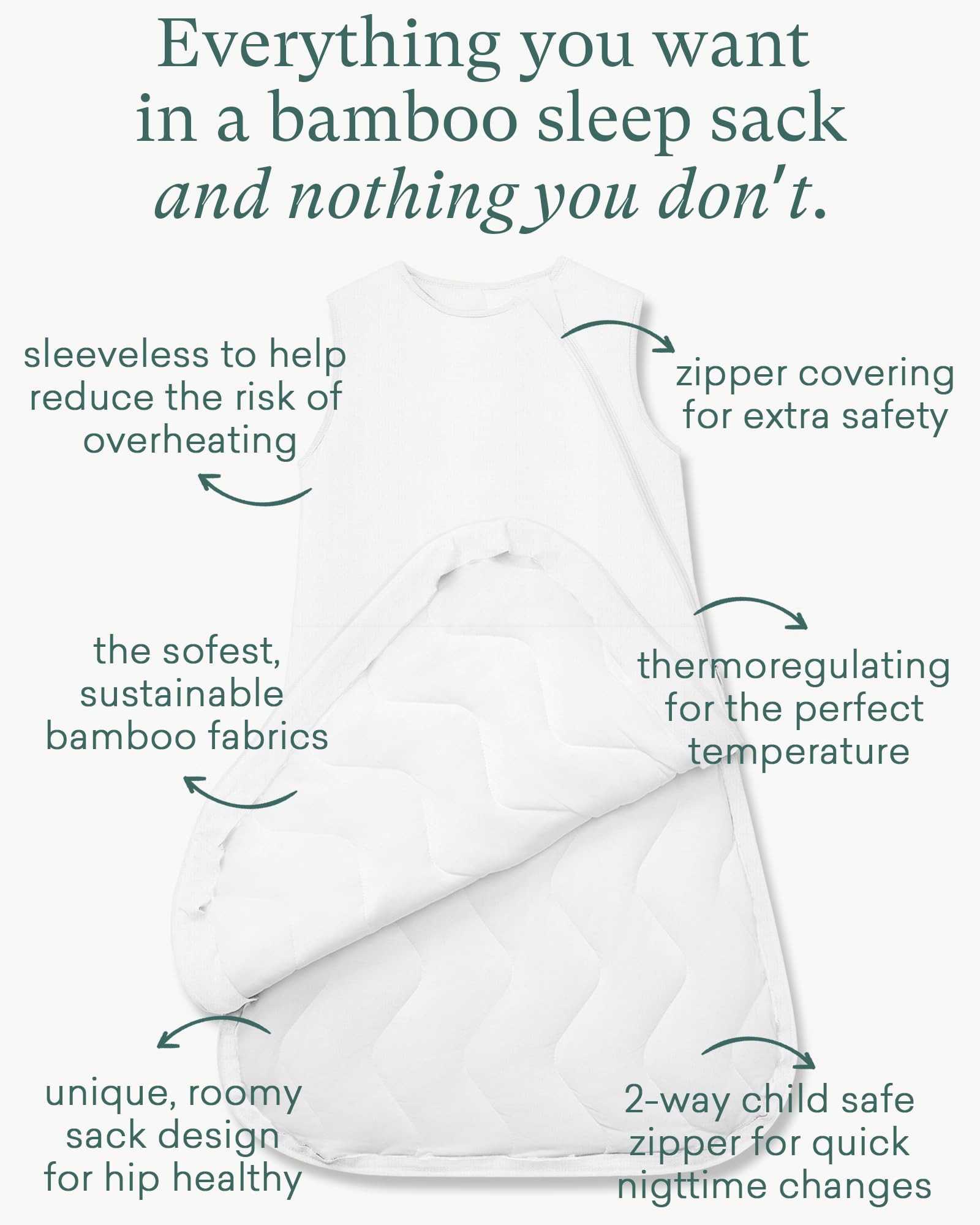 PurComfy Quilted Supersoft Sleep Sack, 2.5 TOG Premium Bamboo Viscose Warm Baby Sleeping Bag, 2-Way Zipper 6-15 Months