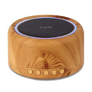 white noise machine,baby sound machine with 6 breathing lights for baby kids adult sleeping & nursery 30 soothing natural sounds timer & memory function wood grain portable for travel