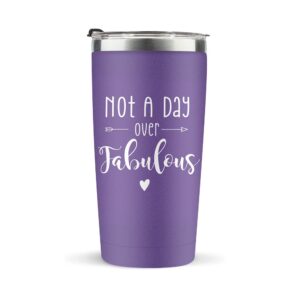 kdxpbpz birthday gifts for women, stainless steel tumbler 20oz, funny birthday gift ideas for her, mom, wife, daughter, sister, aunt - not a day over fabulous
