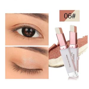 Eye Shadow Stick Double Colors Glitter Gradient Shimmer Eyeshadow Pen Eye Brightener Stick 2 Tone Makeup Korean (6 pcs)