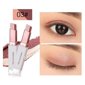 Eye Shadow Stick Double Colors Glitter Gradient Shimmer Eyeshadow Pen Eye Brightener Stick 2 Tone Makeup Korean (6 pcs)