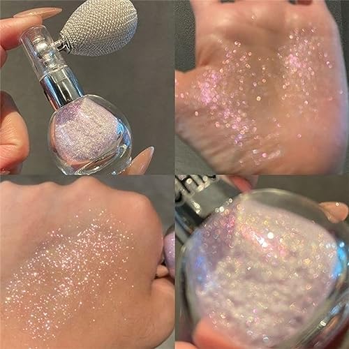 Pink Hair Glitter, Spray Glitter for Hair and Body, Body Shimmer Spray, Not Sticky Sparkle Body Highlighter, Fabric Glitter Spray for Clothing, Body Glitter Spray for Women Kids, Festival Accessories