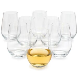 schott zwiesel forte stemless wine glasses, set of 8, clear