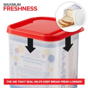 Stock Your Home Bread Container (2 Pack) Bread Loaf Keeper, Fresh Bread Storage Container, Clear Sandwich Bread Saver, Bread Holder - Bread Bin for Bun, Bagel, and Bread Loaf, Plastic Bread Box (Red)