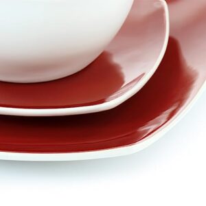 Gibson Elite Soho Lounge 16 Piece Stoneware Dinnerware Set in Red