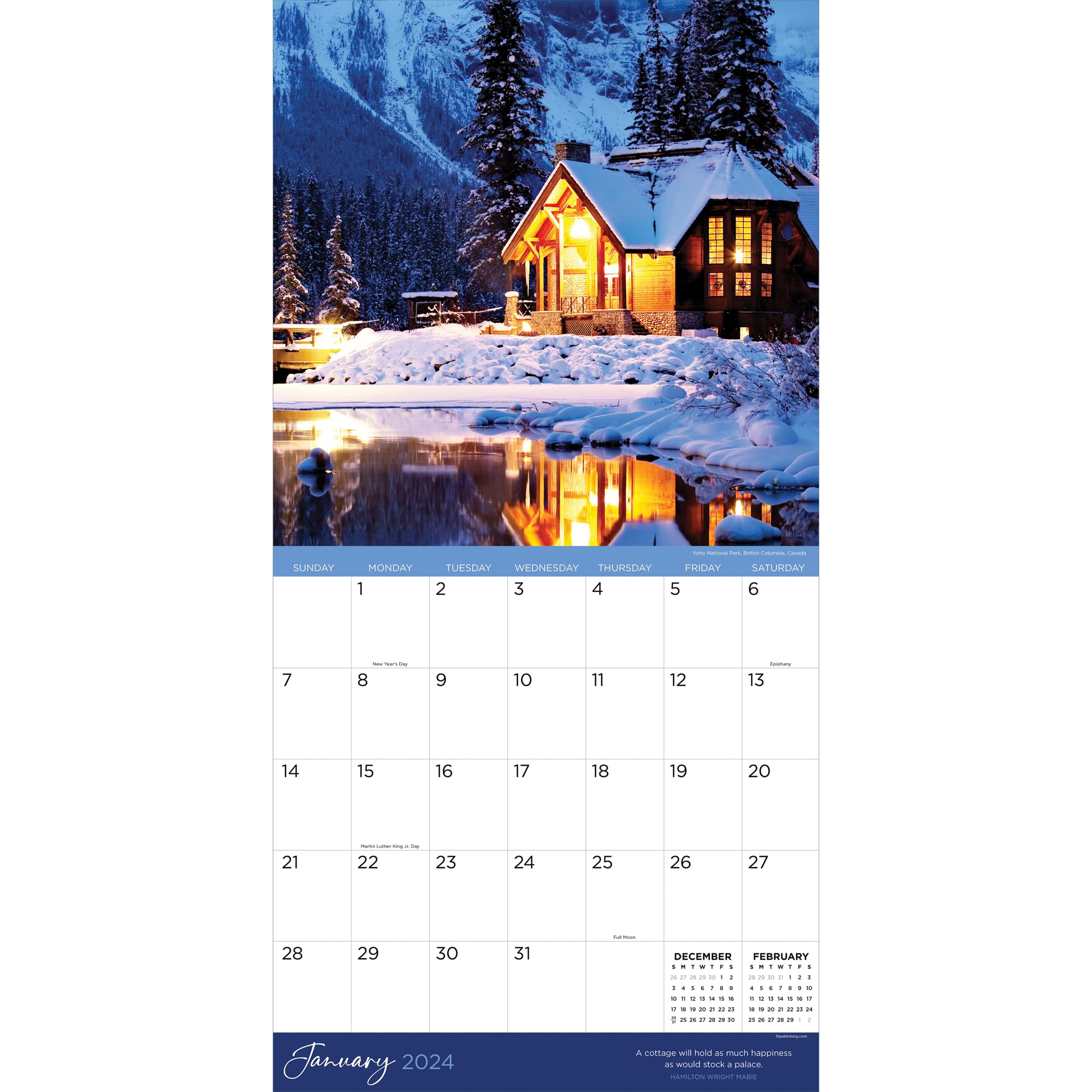 TF PUBLISHING 2024 Cottage Life Wall Calendar | Large Grids for Appointments and Scheduling | Vertical Monthly Wall Calendar 2024 | Home and Office Organization | Premium Gloss Paper | 12"x12"