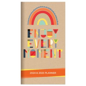 tf publishing 2024-2025 enjoy every moment 2-year small monthly pocket planner | 2-page large calendar grid and lined notes section in back | monthly day planner for purse | 3.5" x 6.5"