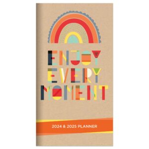 TF PUBLISHING 2024-2025 Enjoy Every Moment 2-Year Small Monthly Pocket Planner | 2-Page Large Calendar Grid and Lined Notes Section in Back | Monthly Day Planner for Purse | 3.5" x 6.5"