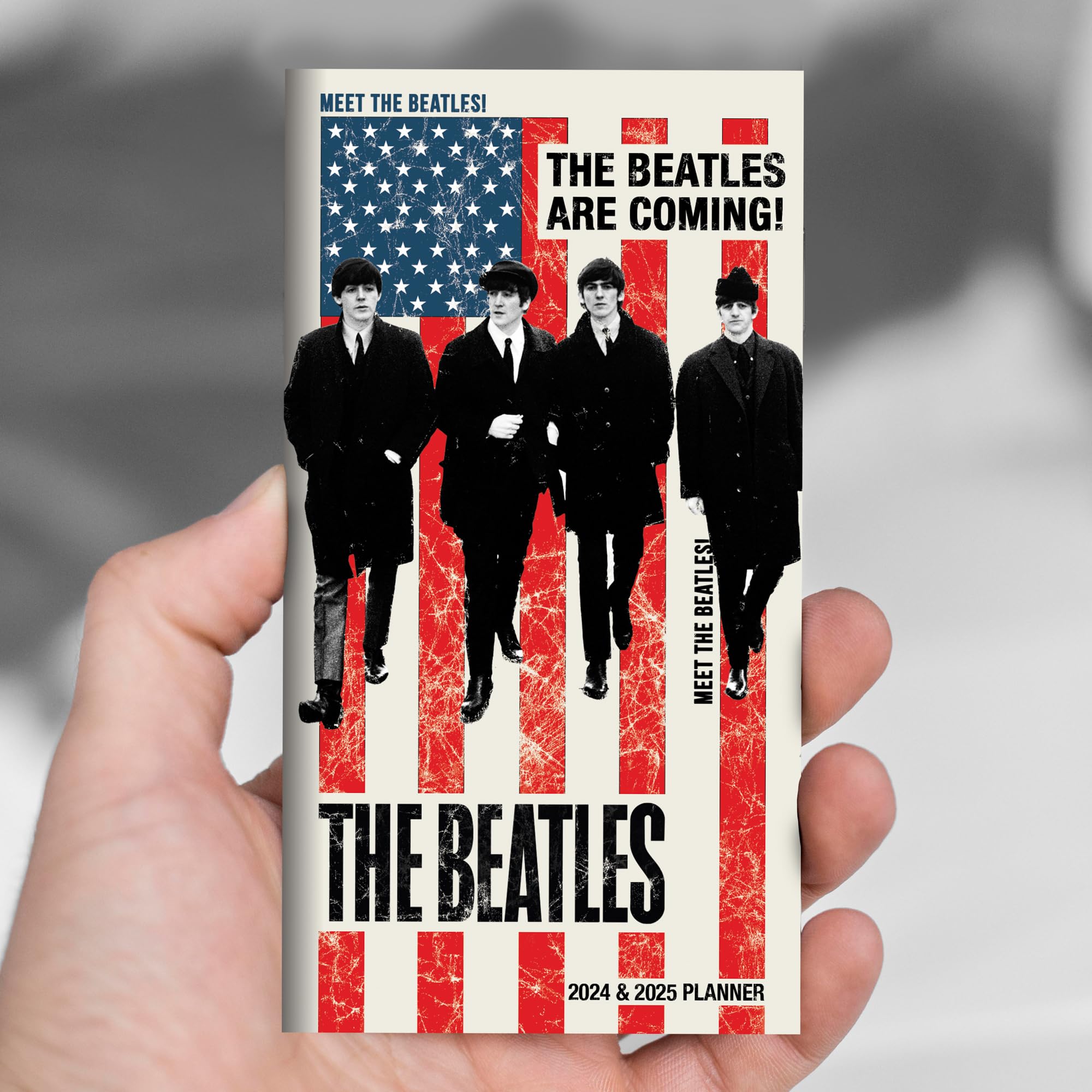 TF PUBLISHING 2024-2025 The Beatles 2-Year Small Monthly Pocket Planner | 2-Page Large Calendar Grid and Lined Notes Section in Back | Monthly Day Planner for Purse | 3.5" x 6.5"