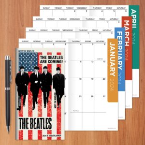 TF PUBLISHING 2024-2025 The Beatles 2-Year Small Monthly Pocket Planner | 2-Page Large Calendar Grid and Lined Notes Section in Back | Monthly Day Planner for Purse | 3.5" x 6.5"