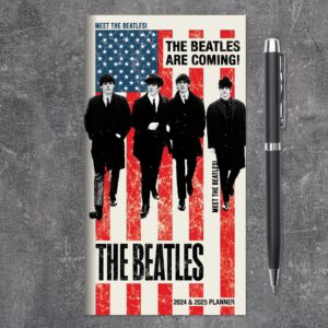 TF PUBLISHING 2024-2025 The Beatles 2-Year Small Monthly Pocket Planner | 2-Page Large Calendar Grid and Lined Notes Section in Back | Monthly Day Planner for Purse | 3.5" x 6.5"