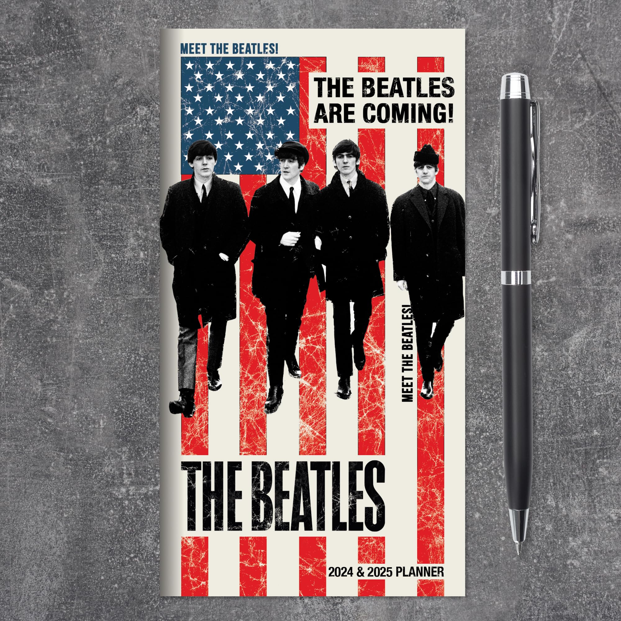 TF PUBLISHING 2024-2025 The Beatles 2-Year Small Monthly Pocket Planner | 2-Page Large Calendar Grid and Lined Notes Section in Back | Monthly Day Planner for Purse | 3.5" x 6.5"